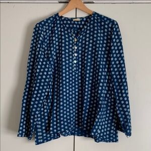 Blue Polka Dot Women's Top